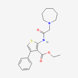molecular formula C21H26N2O3S B2822645 Ethyl 2-(2-(azepan-1-yl)acetamido)-4-phenylthiophene-3-carboxylate CAS No. 300573-89-1