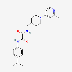 molecular formula C23H30N4O2 B2822655 N1-(4-isopropylphenyl)-N2-((1-(2-methylpyridin-4-yl)piperidin-4-yl)methyl)oxalamide CAS No. 2034468-63-6