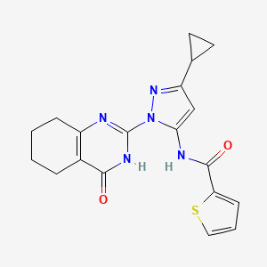 N-(3-cyclopropyl-1-(4-oxo-3,4,5,6,7,8-hexahydroquinazolin-2-yl)-1H-pyrazol-5-yl)thiophene-2-carboxamide
