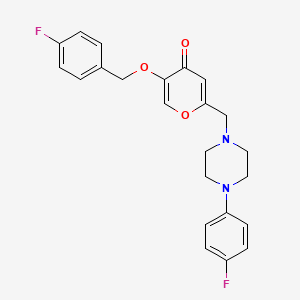5-[(4-Fluorophenyl)methoxy]-2-[[4-(4-fluorophenyl)piperazin-1-yl]methyl]pyran-4-one