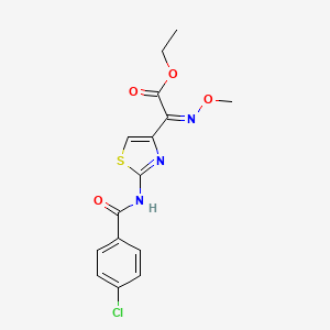 molecular formula C15H14ClN3O4S B2822688 ethyl (2Z)-2-[2-(4-chlorobenzamido)-1,3-thiazol-4-yl]-2-(methoxyimino)acetate CAS No. 1024870-00-5