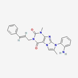 8-(2-aminophenyl)-3-cinnamyl-1,7-dimethyl-1H-imidazo[2,1-f]purine-2,4(3H,8H)-dione