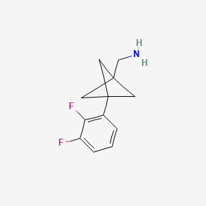 molecular formula C12H13F2N B2822691 [3-(2,3-Difluorophenyl)-1-bicyclo[1.1.1]pentanyl]methanamine CAS No. 2287333-74-6