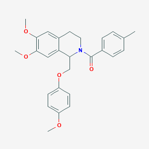 (6,7-dimethoxy-1-((4-methoxyphenoxy)methyl)-3,4-dihydroisoquinolin-2(1H)-yl)(p-tolyl)methanone