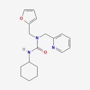 molecular formula C18H23N3O2 B2822718 3-Cyclohexyl-1-(furan-2-ylmethyl)-1-(pyridin-2-ylmethyl)urea CAS No. 901550-15-0