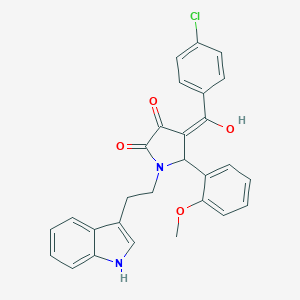 molecular formula C28H23ClN2O4 B282272 4-(4-chlorobenzoyl)-3-hydroxy-1-[2-(1H-indol-3-yl)ethyl]-5-(2-methoxyphenyl)-1,5-dihydro-2H-pyrrol-2-one 