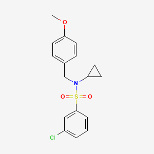 3-chloro-N-cyclopropyl-N-[(4-methoxyphenyl)methyl]benzene-1-sulfonamide