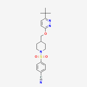 4-[4-[(6-Tert-butylpyridazin-3-yl)oxymethyl]piperidin-1-yl]sulfonylbenzonitrile