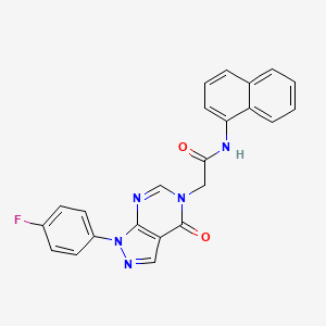 2-[1-(4-fluorophenyl)-4-oxopyrazolo[3,4-d]pyrimidin-5-yl]-N-naphthalen-1-ylacetamide