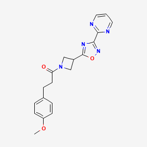 3-(4-Methoxyphenyl)-1-(3-(3-(pyrimidin-2-yl)-1,2,4-oxadiazol-5-yl)azetidin-1-yl)propan-1-one