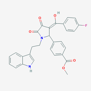 molecular formula C29H23FN2O5 B282275 methyl 4-{3-(4-fluorobenzoyl)-4-hydroxy-1-[2-(1H-indol-3-yl)ethyl]-5-oxo-2,5-dihydro-1H-pyrrol-2-yl}benzoate 