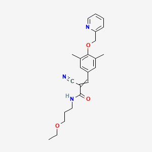 2-cyano-3-{3,5-dimethyl-4-[(pyridin-2-yl)methoxy]phenyl}-N-(3-ethoxypropyl)prop-2-enamide