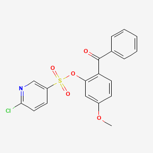 molecular formula C19H14ClNO5S B2822762 2-Benzoyl-5-methoxyphenyl 6-chloropyridine-3-sulfonate CAS No. 1111564-18-1