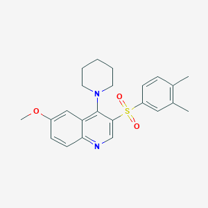 molecular formula C23H26N2O3S B2822768 3-(3,4-dimethylbenzenesulfonyl)-6-methoxy-4-(piperidin-1-yl)quinoline CAS No. 867040-18-4