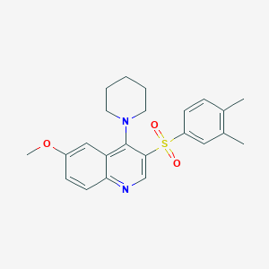 molecular formula C23H26N2O3S B2822768 3-(3,4-Dimethylphenyl)sulfonyl-6-methoxy-4-piperidin-1-ylquinoline CAS No. 867040-18-4