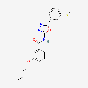 molecular formula C20H21N3O3S B2822769 3-butoxy-N-[5-(3-methylsulfanylphenyl)-1,3,4-oxadiazol-2-yl]benzamide CAS No. 898449-67-7
