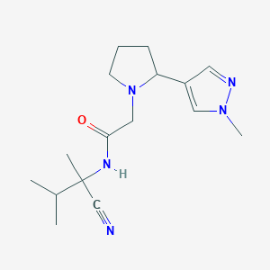 molecular formula C16H25N5O B2822777 N-(1-cyano-1,2-dimethylpropyl)-2-[2-(1-methyl-1H-pyrazol-4-yl)pyrrolidin-1-yl]acetamide CAS No. 1355604-37-3