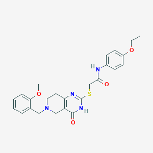 molecular formula C25H28N4O4S B2822780 N-(4-ethoxyphenyl)-2-({6-[(2-methoxyphenyl)methyl]-4-oxo-3H,4H,5H,6H,7H,8H-pyrido[4,3-d]pyrimidin-2-yl}sulfanyl)acetamide CAS No. 866847-78-1