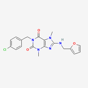 molecular formula C19H18ClN5O3 B2822781 1-(4-chlorobenzyl)-8-[(2-furylmethyl)amino]-3,7-dimethyl-3,7-dihydro-1H-purine-2,6-dione CAS No. 369606-39-3