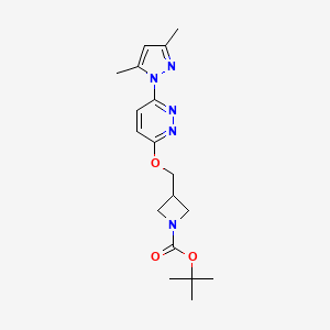 molecular formula C18H25N5O3 B2822784 tert-butyl 3-({[6-(3,5-dimethyl-1H-pyrazol-1-yl)pyridazin-3-yl]oxy}methyl)azetidine-1-carboxylate CAS No. 2380061-26-5