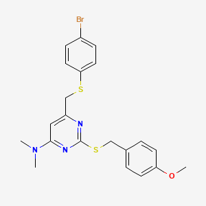 6-{[(4-bromophenyl)sulfanyl]methyl}-2-[(4-methoxybenzyl)sulfanyl]-N,N-dimethyl-4-pyrimidinamine