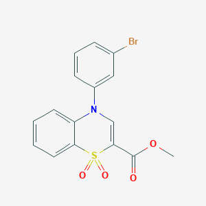 molecular formula C16H12BrNO4S B2822787 methyl 4-(3-bromophenyl)-4H-1,4-benzothiazine-2-carboxylate 1,1-dioxide CAS No. 1291839-72-9