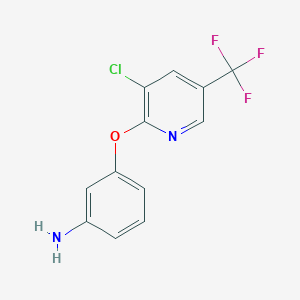 molecular formula C12H8ClF3N2O B2822789 3-[3-Chloro-5-(trifluoromethyl)pyridin-2-yloxy]aniline CAS No. 80783-47-7