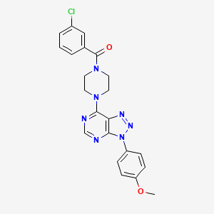 molecular formula C22H20ClN7O2 B2822794 (3-chlorophenyl)(4-(3-(4-methoxyphenyl)-3H-[1,2,3]triazolo[4,5-d]pyrimidin-7-yl)piperazin-1-yl)methanone CAS No. 920204-42-8