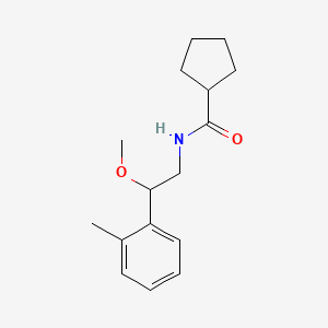 molecular formula C16H23NO2 B2822797 N-(2-methoxy-2-(o-tolyl)ethyl)cyclopentanecarboxamide CAS No. 1796949-85-3