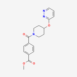 molecular formula C18H19N3O4 B2822798 Methyl 4-(4-(pyridazin-3-yloxy)piperidine-1-carbonyl)benzoate CAS No. 1797221-40-9