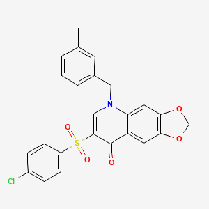 7-(4-Chlorophenyl)sulfonyl-5-[(3-methylphenyl)methyl]-[1,3]dioxolo[4,5-g]quinolin-8-one