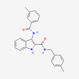 molecular formula C25H23N3O2 B2822810 3-(3-methylbenzamido)-N-[(4-methylphenyl)methyl]-1H-indole-2-carboxamide CAS No. 1189997-38-3