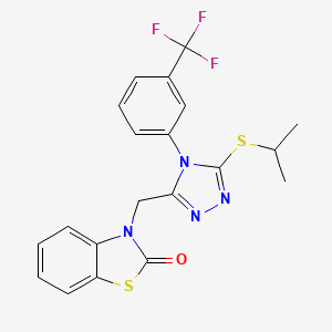 3-((5-(isopropylthio)-4-(3-(trifluoromethyl)phenyl)-4H-1,2,4-triazol-3-yl)methyl)benzo[d]thiazol-2(3H)-one