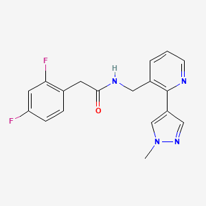 2-(2,4-difluorophenyl)-N-((2-(1-methyl-1H-pyrazol-4-yl)pyridin-3-yl)methyl)acetamide