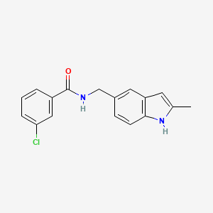 3-chloro-N-[(2-methyl-1H-indol-5-yl)methyl]benzamide