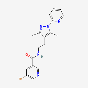 5-bromo-N-(2-(3,5-dimethyl-1-(pyridin-2-yl)-1H-pyrazol-4-yl)ethyl)nicotinamide