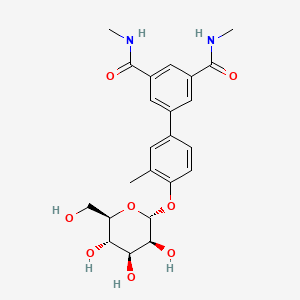 5-[4-[(2~{r},3~{s},4~{s},5~{s},6~{r})-6-(Hydroxymethyl)-3,4,5-Tris(Oxidanyl)oxan-2-Yl]oxy-3-Methyl-Phenyl]-~{n}1,~{n}3-Dimethyl-Benzene-1,3-Dicarboxamide