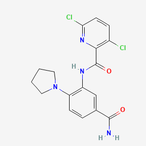 N-[5-carbamoyl-2-(pyrrolidin-1-yl)phenyl]-3,6-dichloropyridine-2-carboxamide