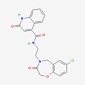 N-(2-(7-chloro-3-oxo-2,3-dihydrobenzo[f][1,4]oxazepin-4(5H)-yl)ethyl)-2-hydroxyquinoline-4-carboxamide
