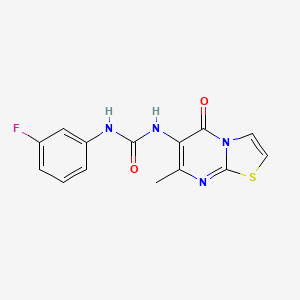 molecular formula C14H11FN4O2S B2822838 1-(3-fluorophenyl)-3-(7-methyl-5-oxo-5H-thiazolo[3,2-a]pyrimidin-6-yl)urea CAS No. 1060285-17-7