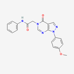 molecular formula C20H17N5O3 B2822842 2-[1-(4-methoxyphenyl)-4-oxopyrazolo[3,4-d]pyrimidin-5-yl]-N-phenylacetamide CAS No. 841212-41-7