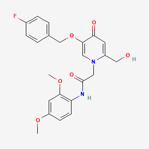 molecular formula C23H23FN2O6 B2822845 N-(2,4-dimethoxyphenyl)-2-(5-((4-fluorobenzyl)oxy)-2-(hydroxymethyl)-4-oxopyridin-1(4H)-yl)acetamide CAS No. 946254-95-1