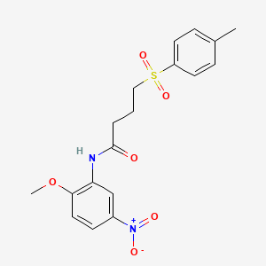 molecular formula C18H20N2O6S B2822847 N-(2-methoxy-5-nitrophenyl)-4-tosylbutanamide CAS No. 941987-16-2