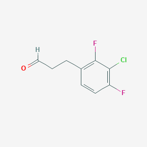molecular formula C9H7ClF2O B2822849 3-(3-Chloro-2,4-difluorophenyl)propanal CAS No. 1379303-44-2