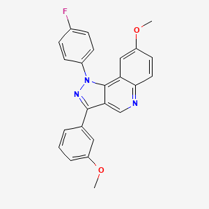 molecular formula C24H18FN3O2 B2822856 1-(4-fluorophenyl)-8-methoxy-3-(3-methoxyphenyl)-1H-pyrazolo[4,3-c]quinoline CAS No. 901005-17-2