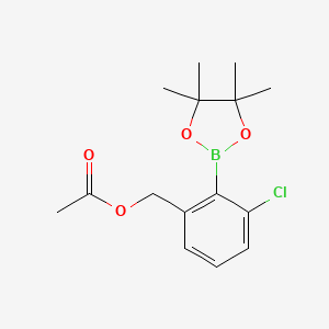 molecular formula C15H20BClO4 B2822860 2-(Acetoxymethyl)-6-chlorophenylboronic Acid Pinacol Ester CAS No. 2304634-54-4