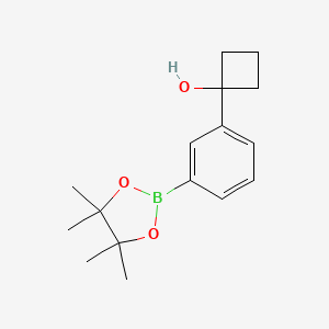 molecular formula C16H23BO3 B2822869 1-(3-(4,4,5,5-Tetramethyl-1,3,2-dioxaborolan-2-YL)phenyl)cyclobutan-1-OL CAS No. 2304635-30-9