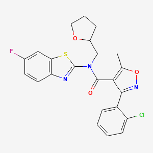 3-(2-chlorophenyl)-N-(6-fluorobenzo[d]thiazol-2-yl)-5-methyl-N-((tetrahydrofuran-2-yl)methyl)isoxazole-4-carboxamide