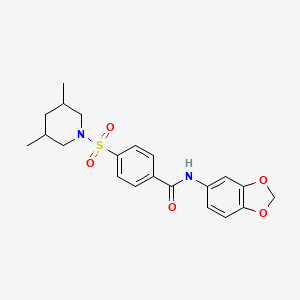 N-(benzo[d][1,3]dioxol-5-yl)-4-((3,5-dimethylpiperidin-1-yl)sulfonyl)benzamide