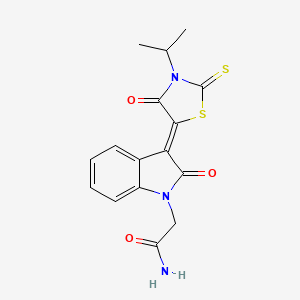 (Z)-2-(3-(3-isopropyl-4-oxo-2-thioxothiazolidin-5-ylidene)-2-oxoindolin-1-yl)acetamide